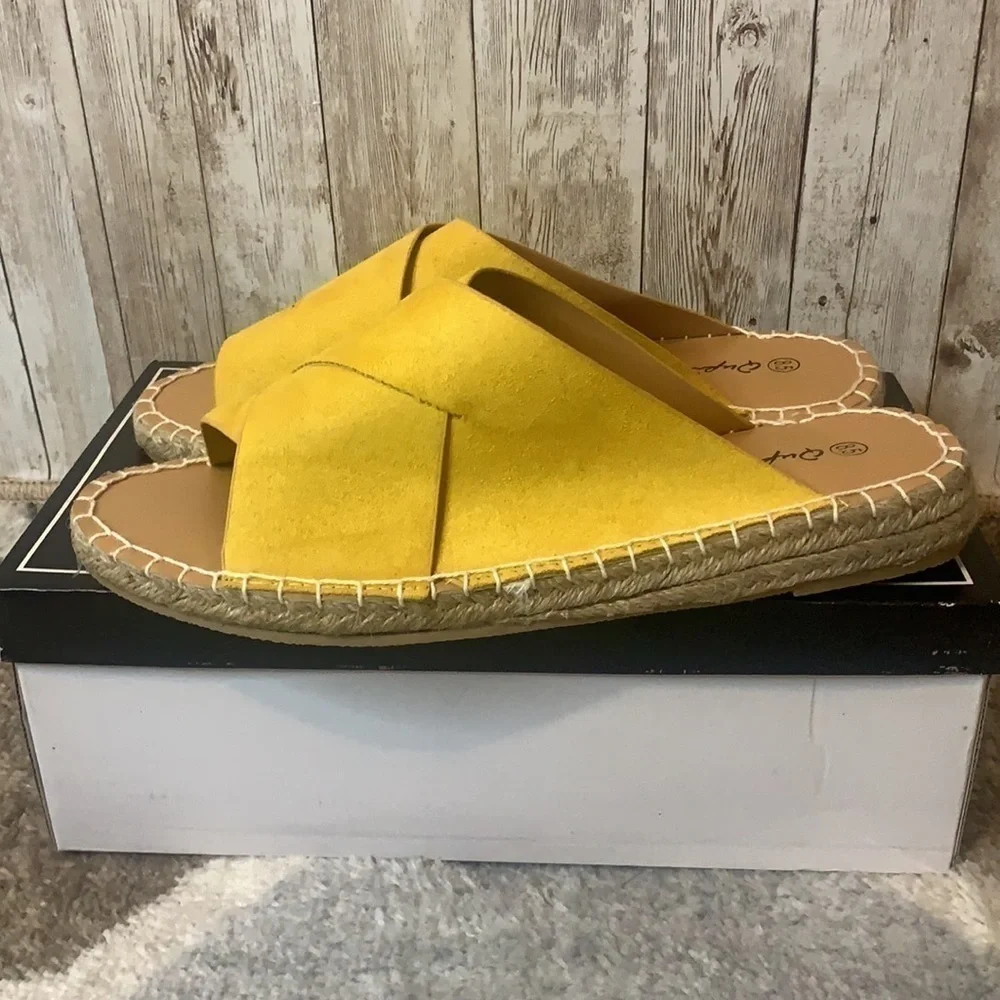 Qupid Elmore Yellow Espadrilles Sandals